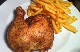Devilled chicken and chips